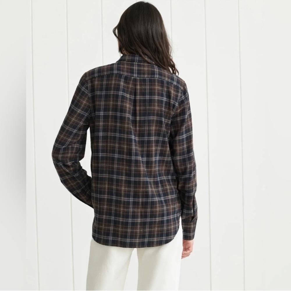 Jenni Kayne Classic Plaid Button Down Shirt - Black and Brown - Picture 4 of 9